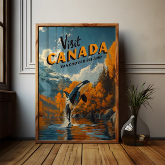 Canada Orca Poster – Vancouver Island Art ポスター