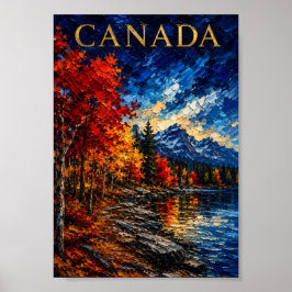 Canada: Radiant Autumn Mountains Art Souvenir ポスター