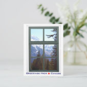 Canada Rocky Mountainsウィンドウからの挨拶 ポストカード (スタンド正面)
