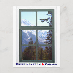 Canada Rocky Mountainsウィンドウからの挨拶 ポストカード