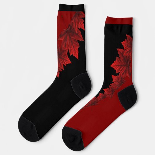 Canada Socks Canada Maple Leaf Socks Customize ソックス (左)