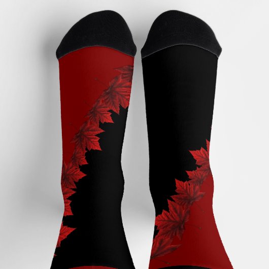 Canada Socks Canada Maple Leaf Socks Customize ソックス (上部)