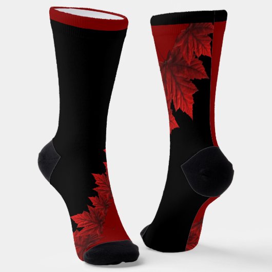 Canada Socks Canada Maple Leaf Socks Customize ソックス (傾斜あり)