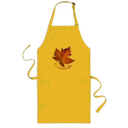 Canada Souvenir Apron Canada Maple Leaf Souvenir ロングエプロン (正面)