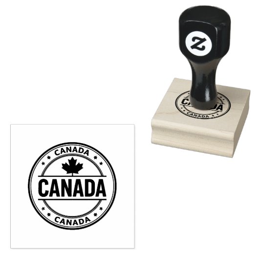 Canada Text Logo Jet Black Ink Clean Perfect Sharp ラバースタンプ (押印)