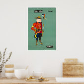Canada Travel Poster Mountie Art Qantas Airline ポスター (キッチン)