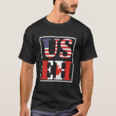 Canada US EH USA Maple Leaf American Canadian Flag Tシャツ (正面)