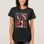 Canada US EH USA Maple Leaf American Canadian Flag Tシャツ (正面)