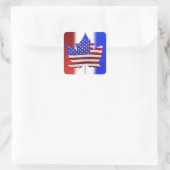 Canada USAステッカーAmerican Flag Sticker スクエアシール (バッグ)