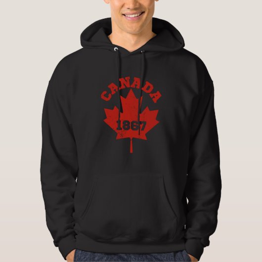 Canada USA America Hockey Canadian Maple Leaf 1 パーカ (正面)