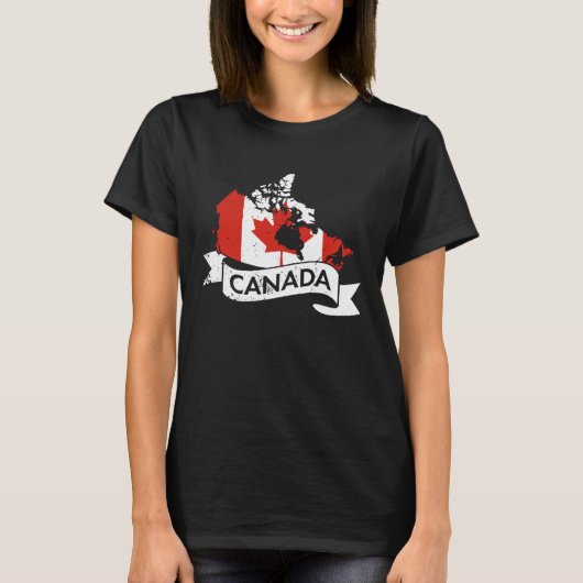 Canada USA America Hockey Canadian Maple Leaf  6 Tシャツ (正面)