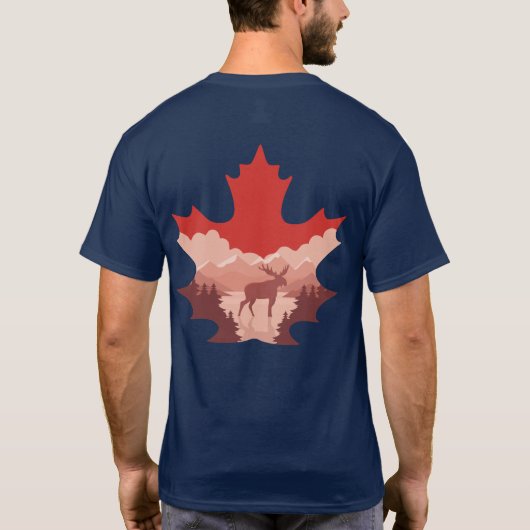 Canada Wildlife Heart Double-Sided Graphic Tee Tシャツ (裏面)