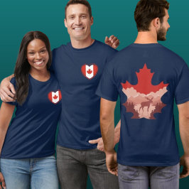 Canada Wildlife Heart Double-Sided Graphic Tee Tシャツ