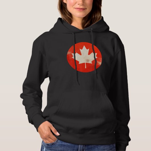 Canada Women Men Vintage Flag パーカ (正面)