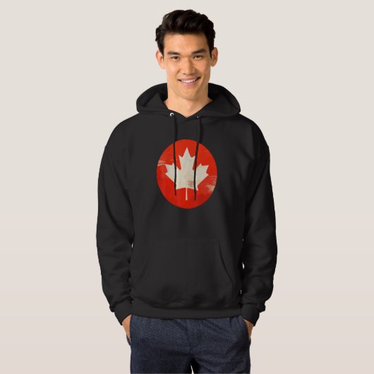 Canada Women Men Vintage Flag パーカ (正面フル)