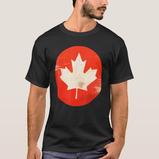 Canada Women Men Vintage Flag Tシャツ (正面)