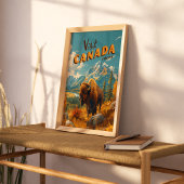Canada Yukon Bison Poster - Vintage Travel Art ポスター