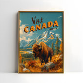 Canada Yukon Bison Poster - Vintage Travel Art ポスター