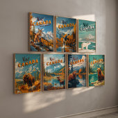 Canada Yukon Bison Poster - Vintage Travel Art ポスター