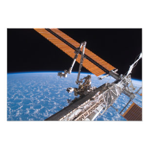 Canadarm2および太陽光線を集めるためのアンテナのパネルの翼 フォトプリント