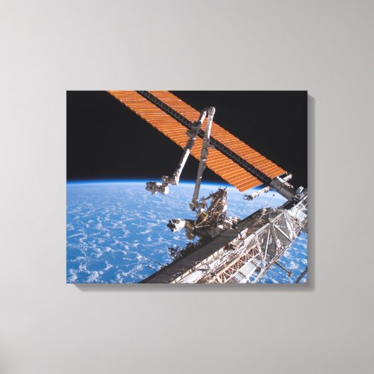 Canadarm2とアレ太陽のイパネルの翼 キャンバスプリント (正面)