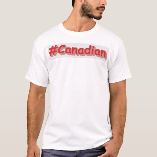 「#Canadian」かわいいデザイン。買今 Tシャツ (正面)