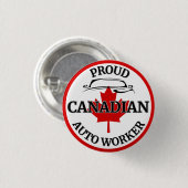"Canadian 誇りを持った Auto Worker" Maple Leafカナダ 缶バッジ (正面&裏面)