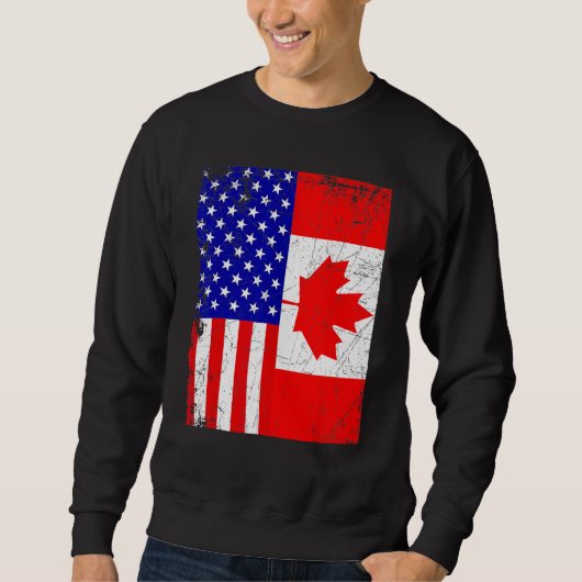 Canadian American Shirt USA Canada Flag 4th Of Jul スウェットシャツ (正面)