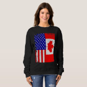Canadian American Shirt USA Canada Flag 4th Of Jul スウェットシャツ (正面フル)