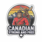 Canadian Bigfoot Strong And Free シール (正面)