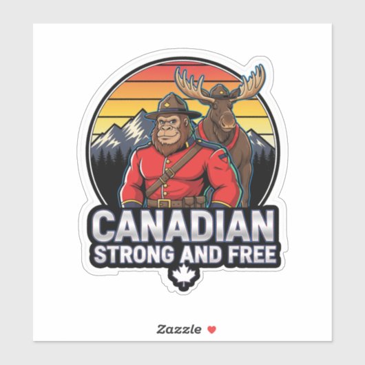 Canadian Bigfoot Strong And Free シール (シート)