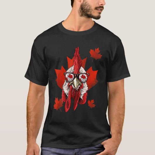 Canadian Chicken Maple Tree Leaf Canada Flag Poult Tシャツ (正面)
