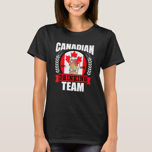 Canadian Drinking Team   Canada Flag Beer Party   Tシャツ (正面)
