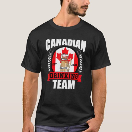Canadian Drinking Team   Canada Flag Beer Party   Tシャツ (正面)