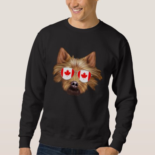 Canadian Flag Australian Terrier Dog Canada Pocket スウェットシャツ (正面)