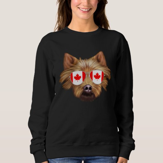 Canadian Flag Australian Terrier Dog Canada Pocket スウェットシャツ (正面)