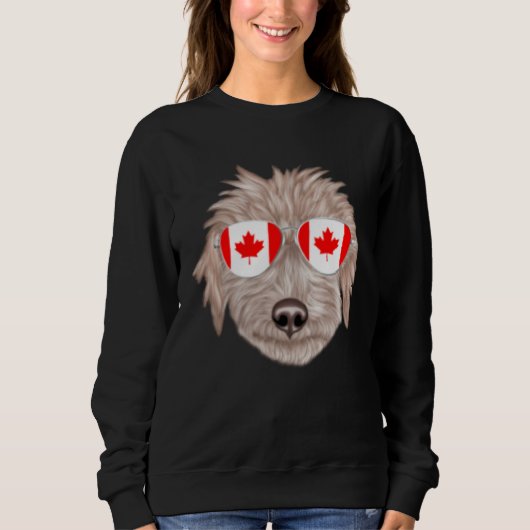 Canadian Flag Bedlington Terrier Dog Canada Pocket スウェットシャツ (正面)