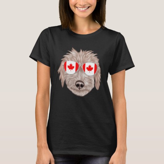 Canadian Flag Bedlington Terrier Dog Canada Pocket Tシャツ (正面)