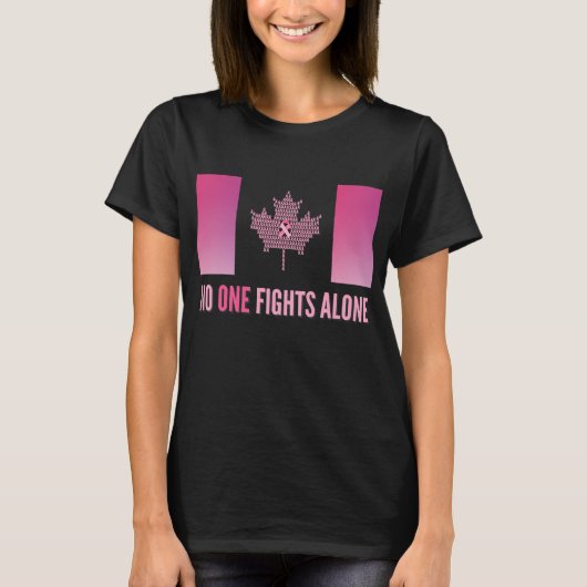 Canadian Flag Breast Cancer Awareness  Tシャツ (正面)