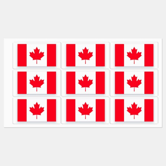 Canadian flag. CANADA.  ラベル (シート)