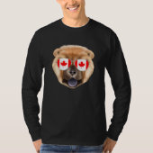 Canadian Flag Chow Chow Dog Canada Pocket Tシャツ (正面)