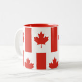 Canadian Flag Coffee Cup Canada Leaf Patriotic Mug ツートーンマグカップ (正面左)