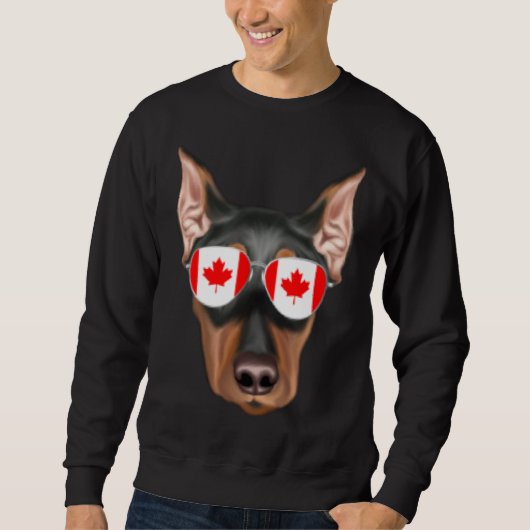 Canadian Flag German Pinscher Dog Canada Pocket スウェットシャツ (正面)