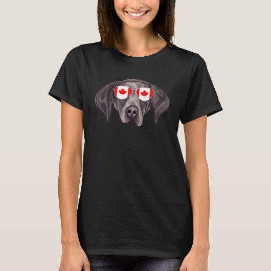 Canadian Flag German Shorthaired Pointer Dog Canad Tシャツ (正面)