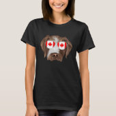 Canadian Flag German Wirehaired Pointer Dog Canada Tシャツ (正面)