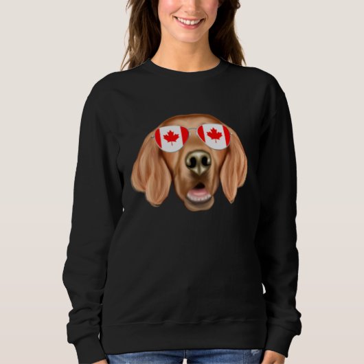 Canadian Flag Irish Setter Dog Canada Pocket スウェットシャツ (正面)
