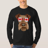 Canadian Flag Irish Terrier Dog Canada Pocket Tシャツ (正面)