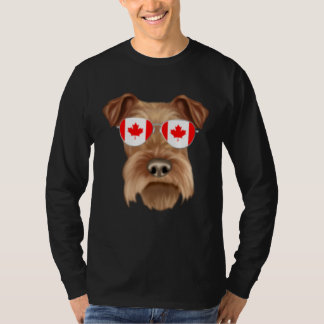 Canadian Flag Irish Terrier Dog Canada Pocket Tシャツ