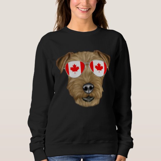 Canadian Flag Lakeland Terrier Dog Canada Pocket スウェットシャツ (正面)