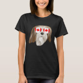 Canadian Flag Lhasa Apsos Dog Canada Pocket Tシャツ (正面)